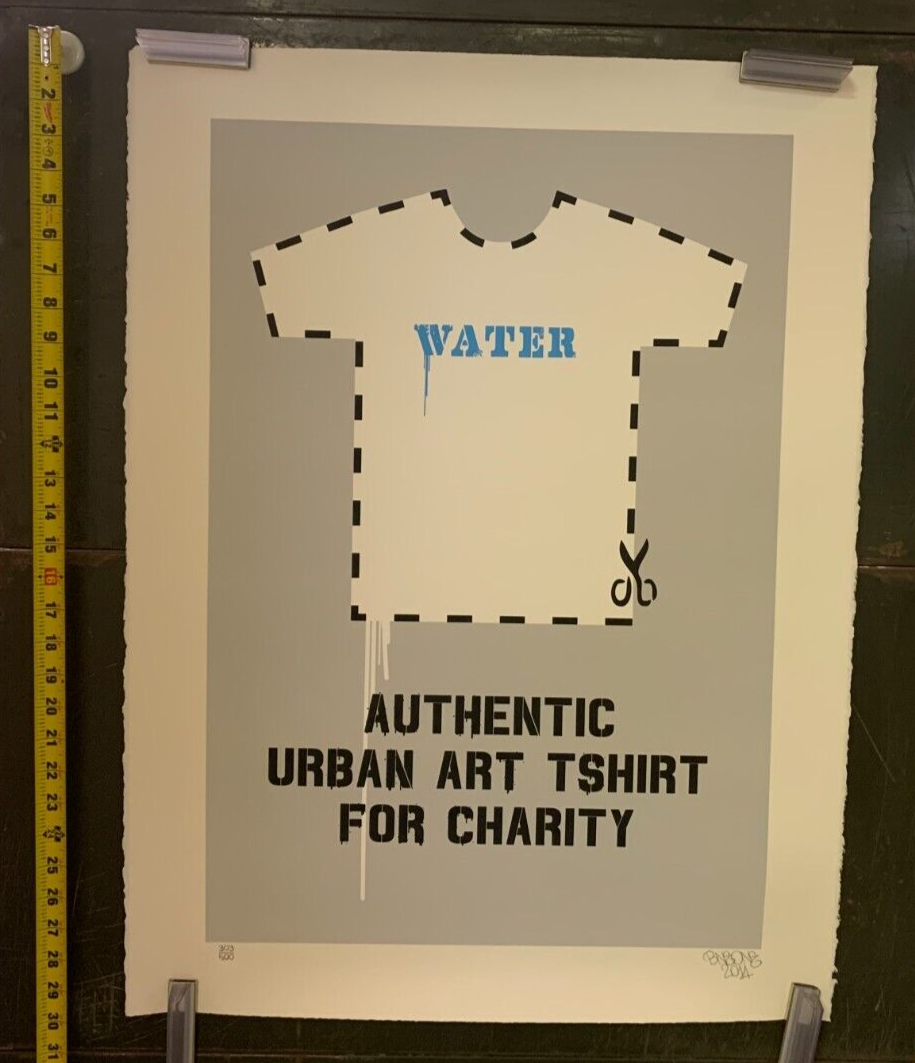 BNE X Banksy - 2014 - Urban Art Water Screen Print Charity W/ COA S&N Street Art