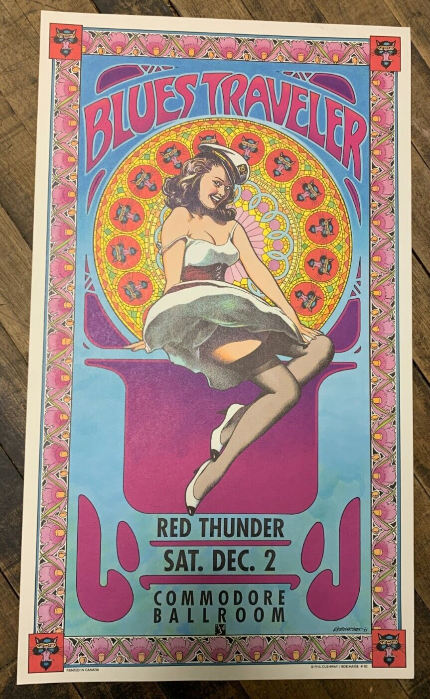 Bob Masse - 1995 - Blues Traveler Concert Poster W/ Red Thunder @ Commodore