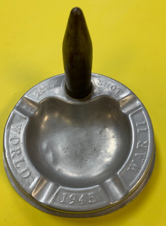 VINTAGE World War 2 Ashtray 20mm Shot Historical Imports Antique 1945 Trench Art