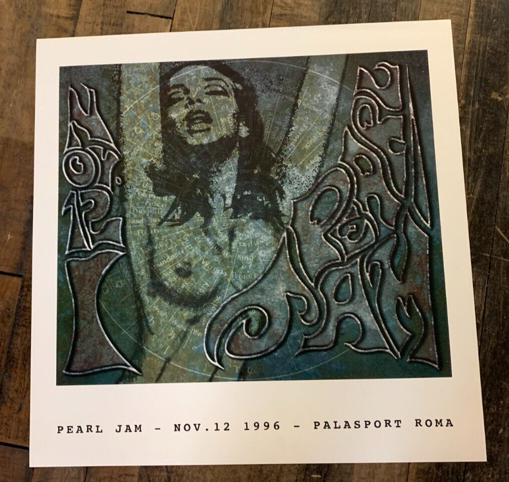 Alessandro Locchi - 1996 - Pearl Jam Concert Poster In Palasport, Roma Italy