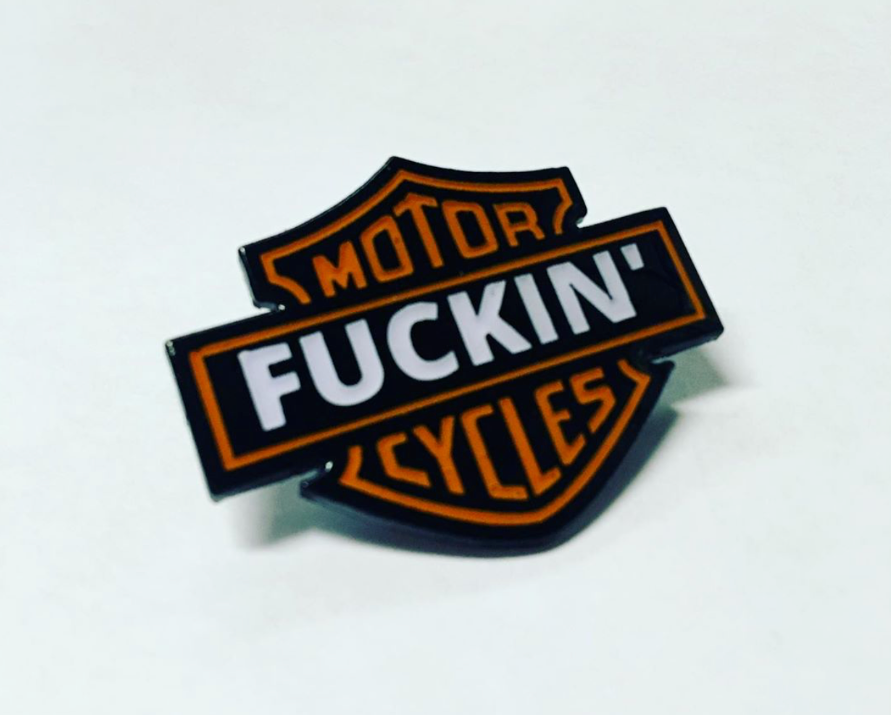 "Motor F*ckin' Cycles" Original Enamel Pin ST Harley Davidson Parody Bikers