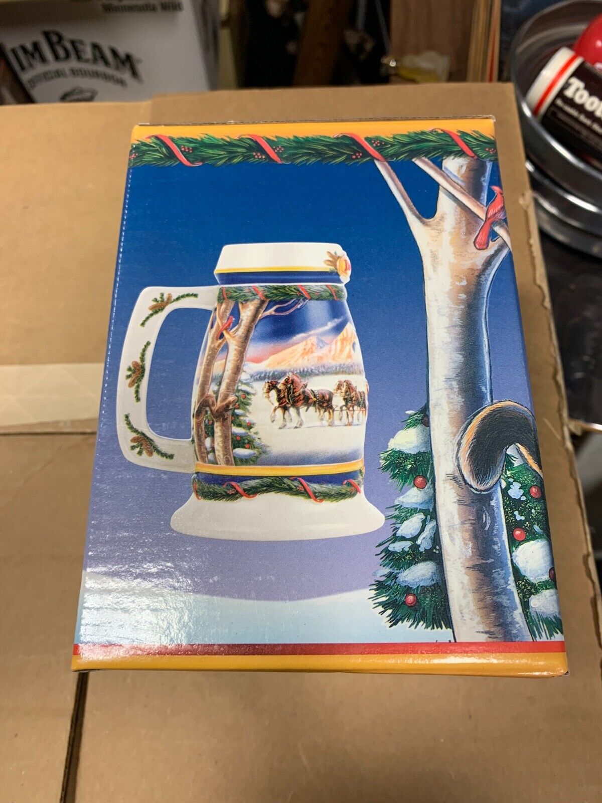 Budweiser 2000 Holiday Stein Y2K "Holiday In The Mountains" New In Box XMAS