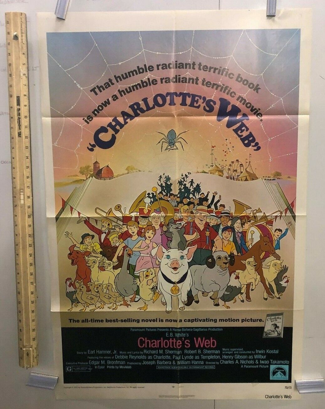 Charlotte's Web (Paramount, 1973). One Sheet (27" X 41"). Animation Poster