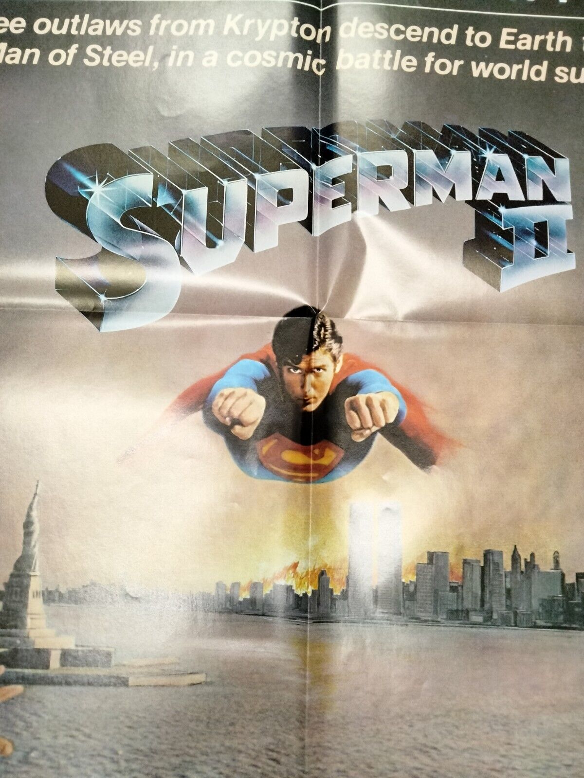 "Superman II" Original One Sheet 27X41 DC 1981 Folded Margot Kidder RARE Vintage