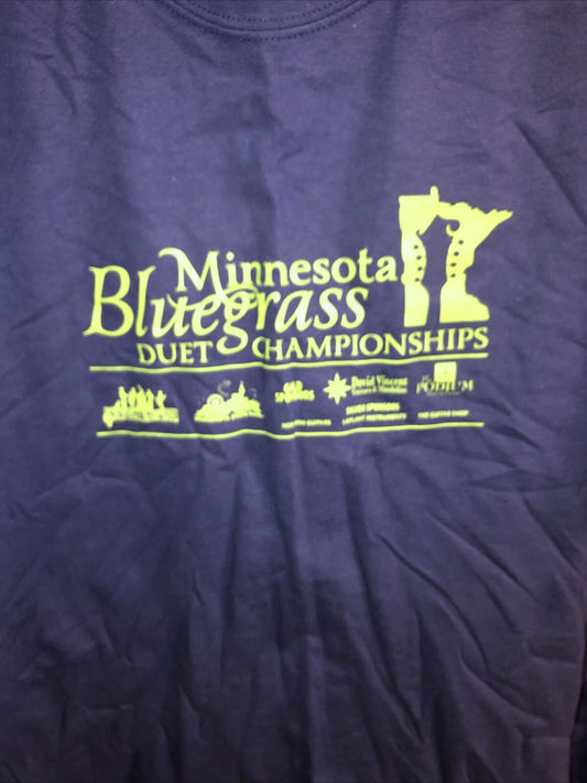 Vintage T Shirt - Minnesota Blue Grass Duet Championship Gildan Size L Purple