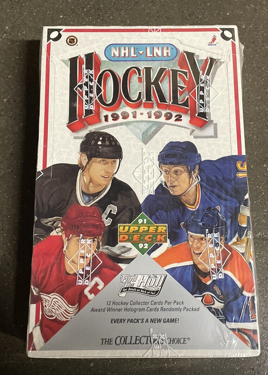 1991/92 Upper Deck English Low # Hockey Wax Box Gretzky Kings RARE red