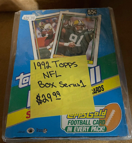 1992 TOPPS FOOTBALL SERIES 1  WAX BOX 36 PACKS WITH 1 GOLD CARD PER PK RARE VTG