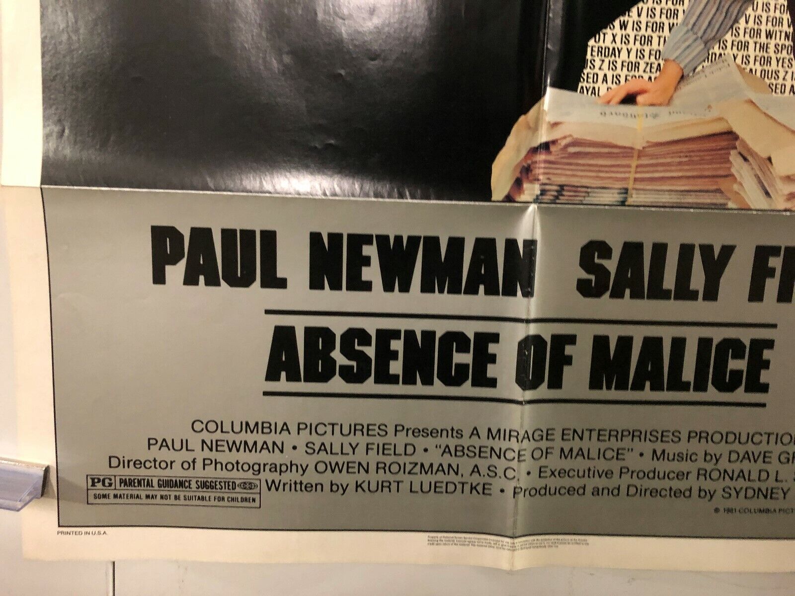 Absence of Malice (Columbia, 1981). One Sheet (27" X 41"). Drama