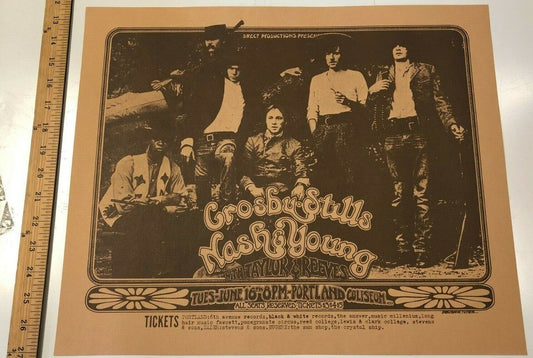 Crosby Stills Nash & Young W/ Taylor & Reeves Randy Tuten Original Rolled Rock