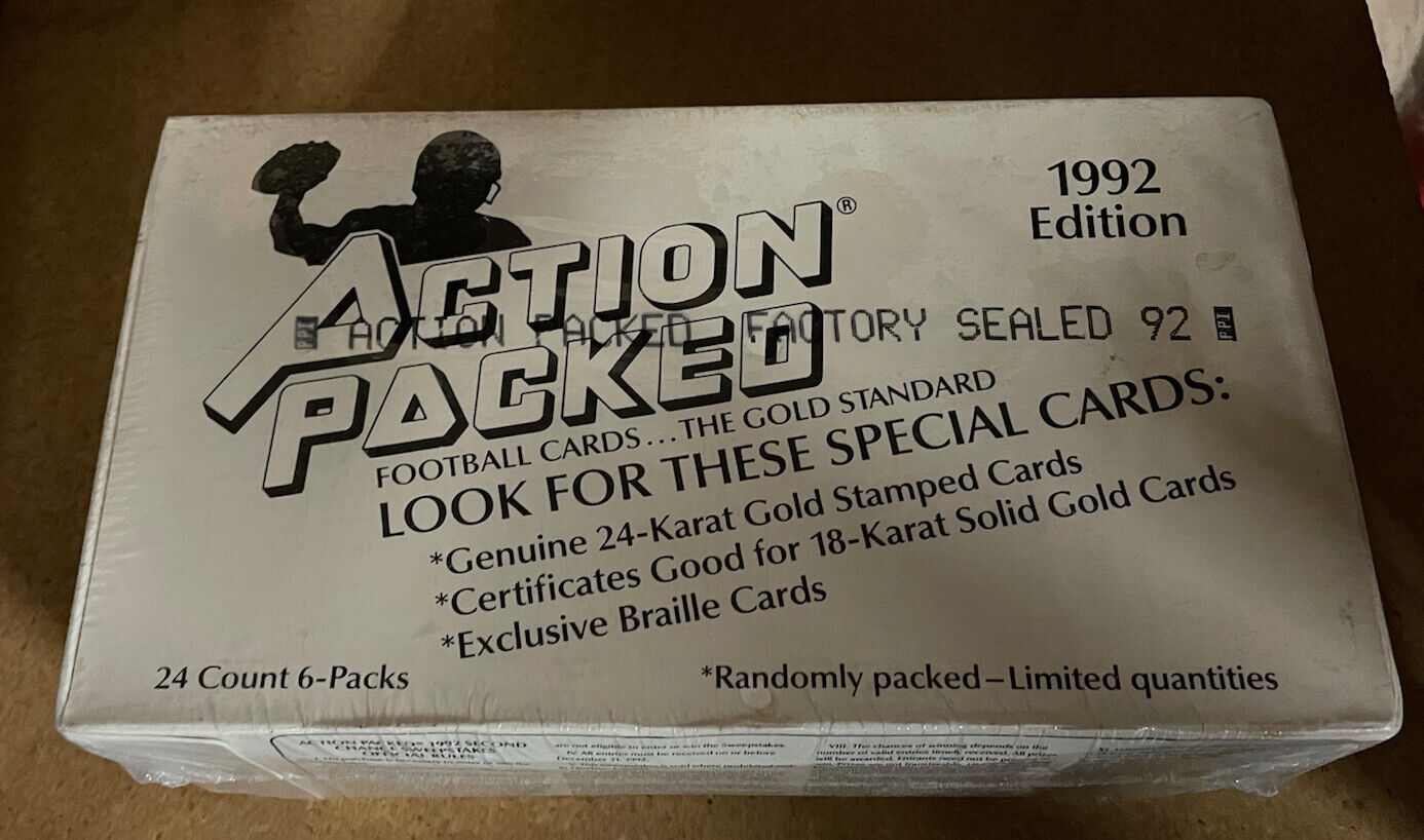 1992 white box Action Packed NFL Football Sealed Box 24 Packs RARE SEALED! 