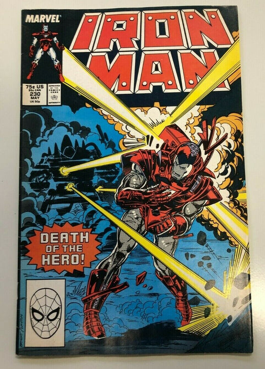 COMIC BOOK Marvel Comics Iron Man 1988 #230 Death Of The Hero! Tony Stark