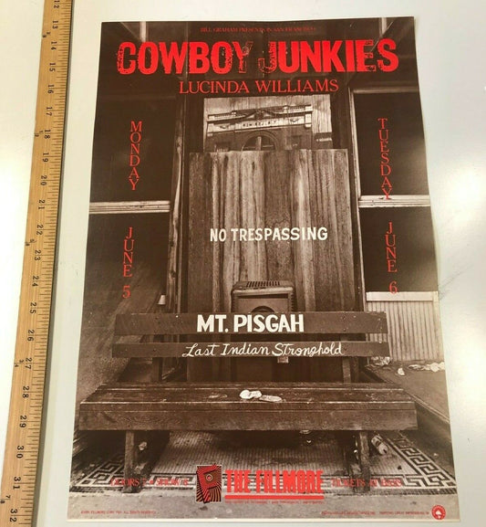 Bill Graham - 1989 - Cowboy Junkies W/ Lucinda Williams Original Rolled Indie