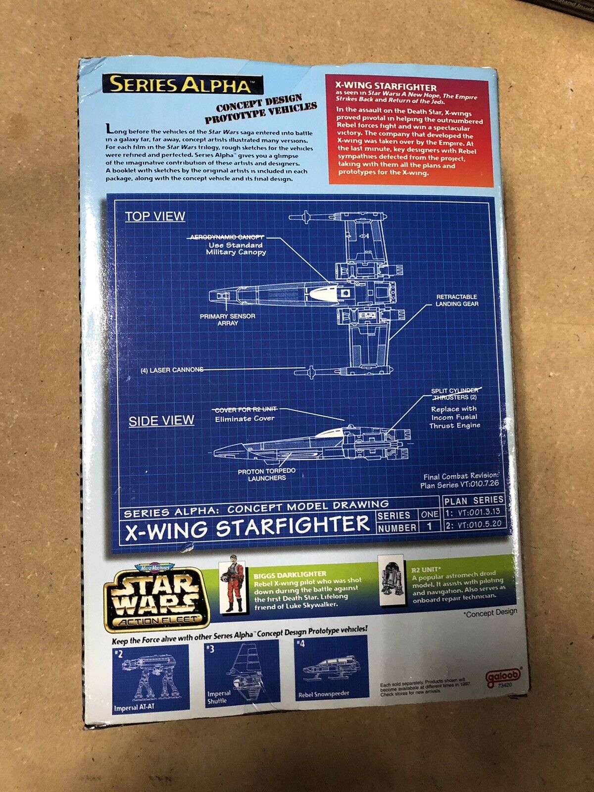 1997 Galoob-Star Wars Action Fleet Series Alpha x-wing starfighter Concept Model