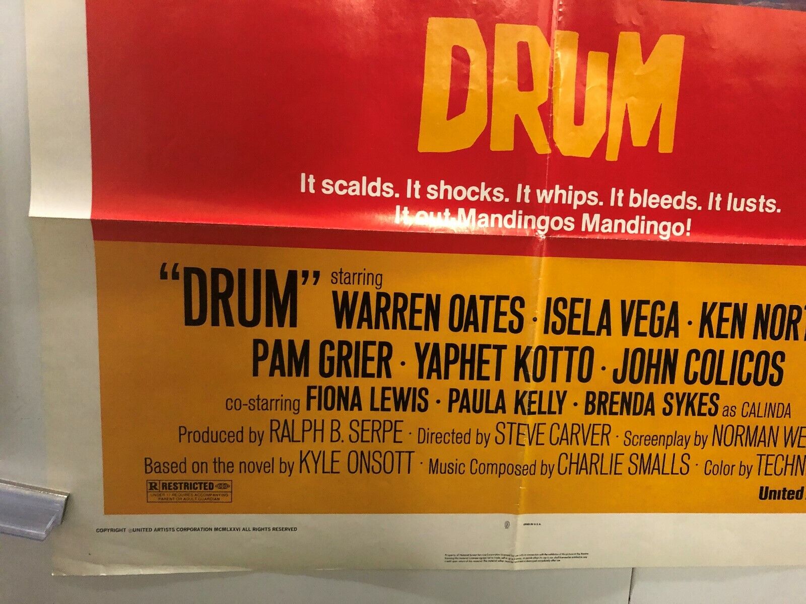 Drum (United Artists, 1976). One Sheet (27" X 41"). Blaxploitation Original 