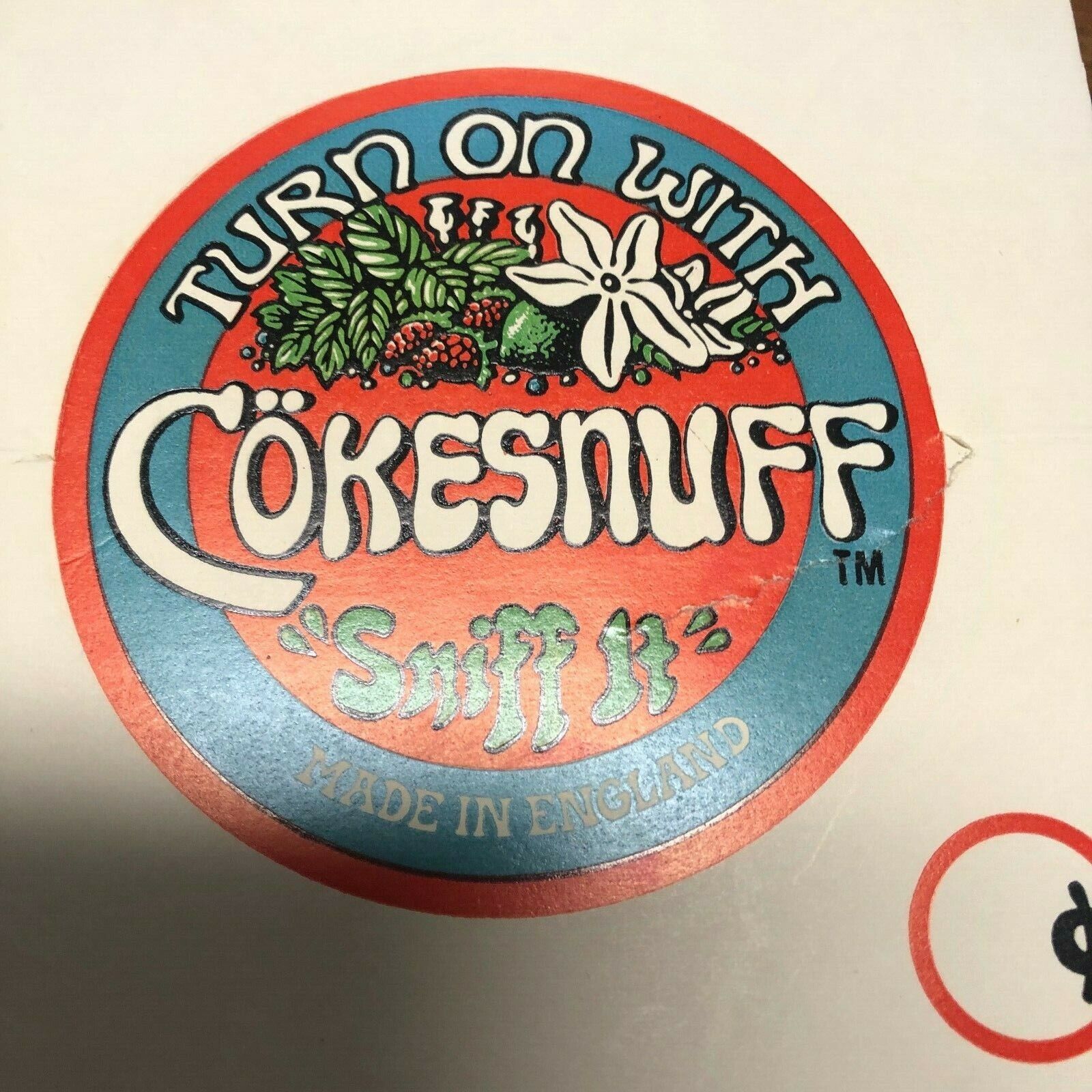 1960s Vintage Raspberry Cokesnuff Tin Snuff England 70s Head Shop