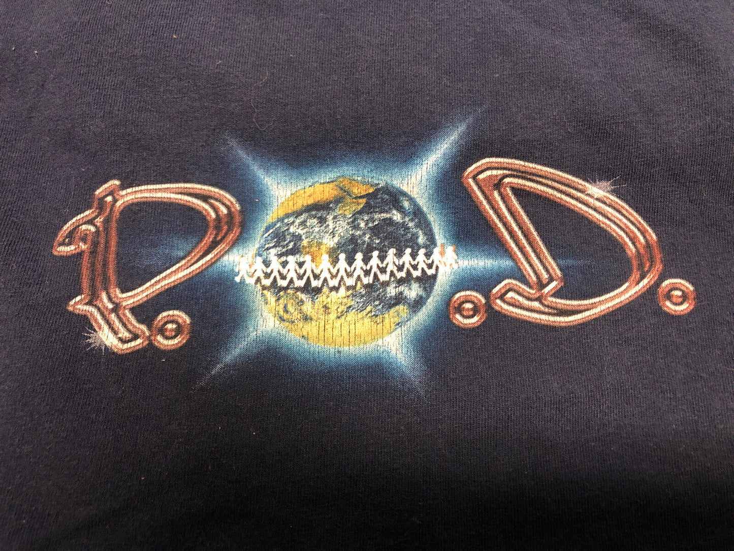 Vintage T Shirt - POD OG This World Is A Ghetto Optima Size XL Navy Blue