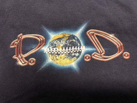 Vintage T Shirt - POD OG This World Is A Ghetto Optima Size XL Navy Blue