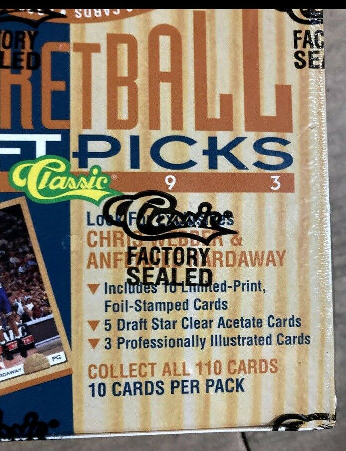 Classic 1993 Basketball Draft Picks Factory Sealed Box EXCLUSIVE HARDAWAY,WEBBER