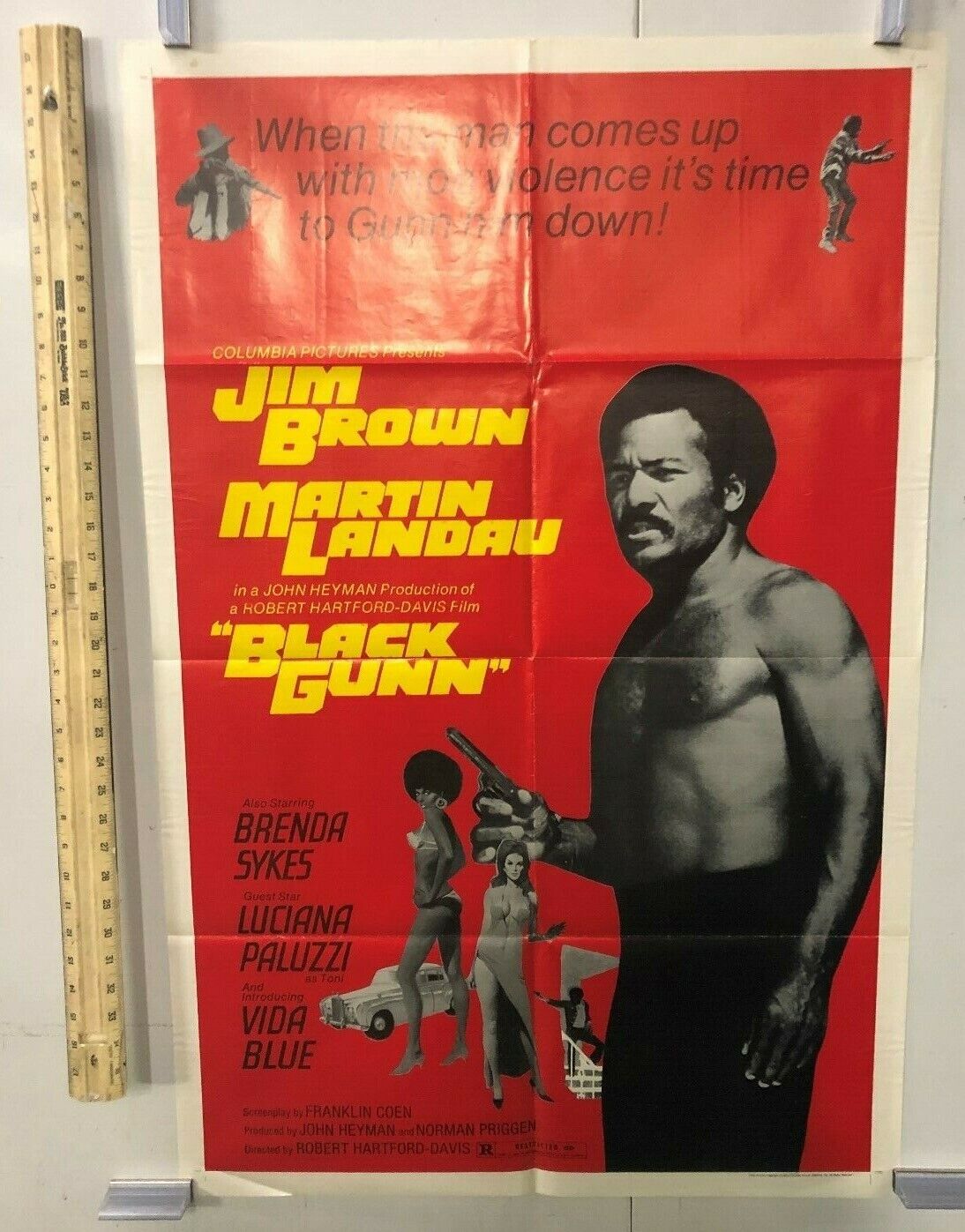 Black Gunn Columbia 1972 One Sheet 27" X 41" Blaxploitation Movie Poster