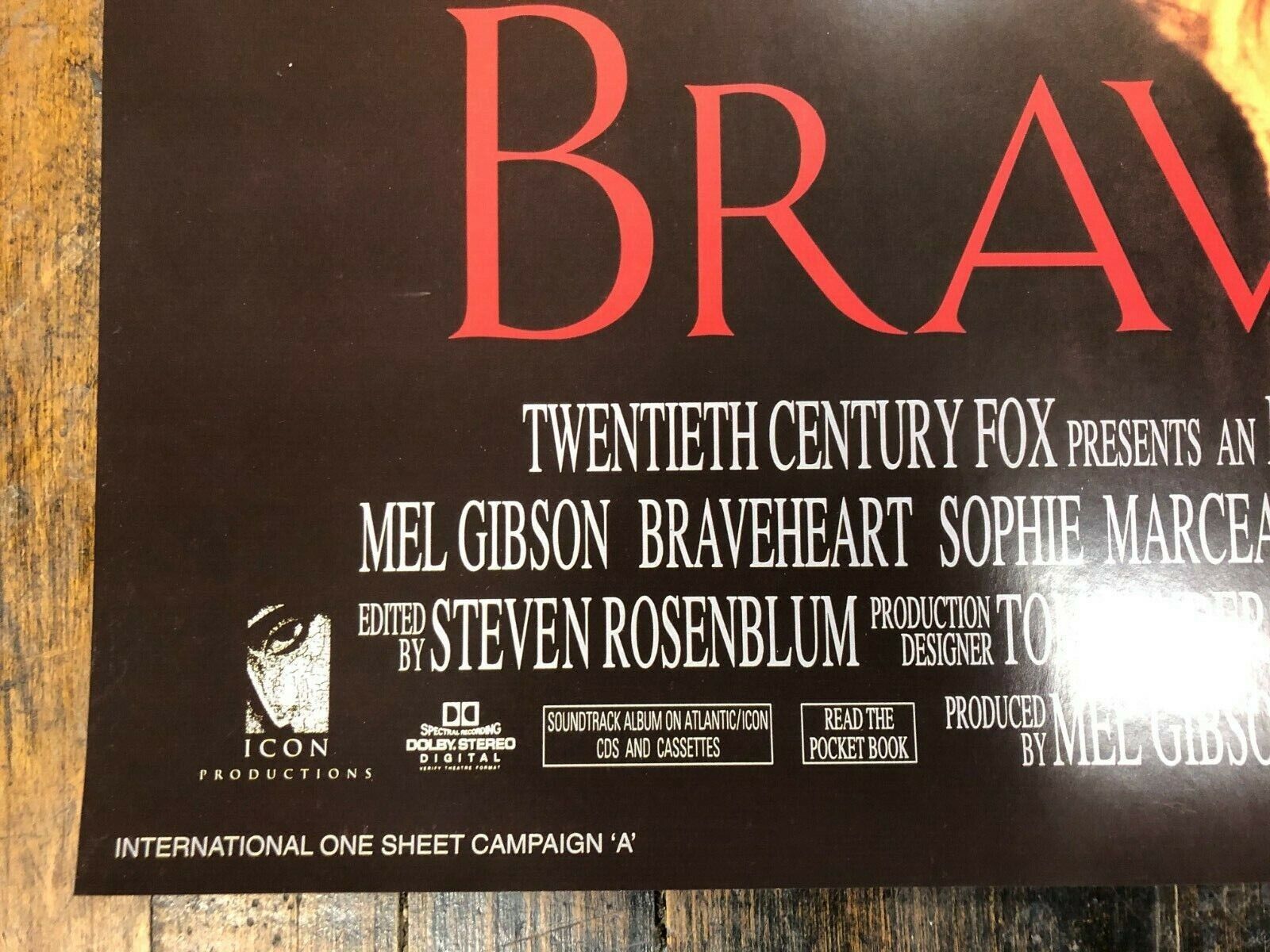 Braveheart (20th Century Fox, 1995). International One Sheet (27" X 41"), #2 SS