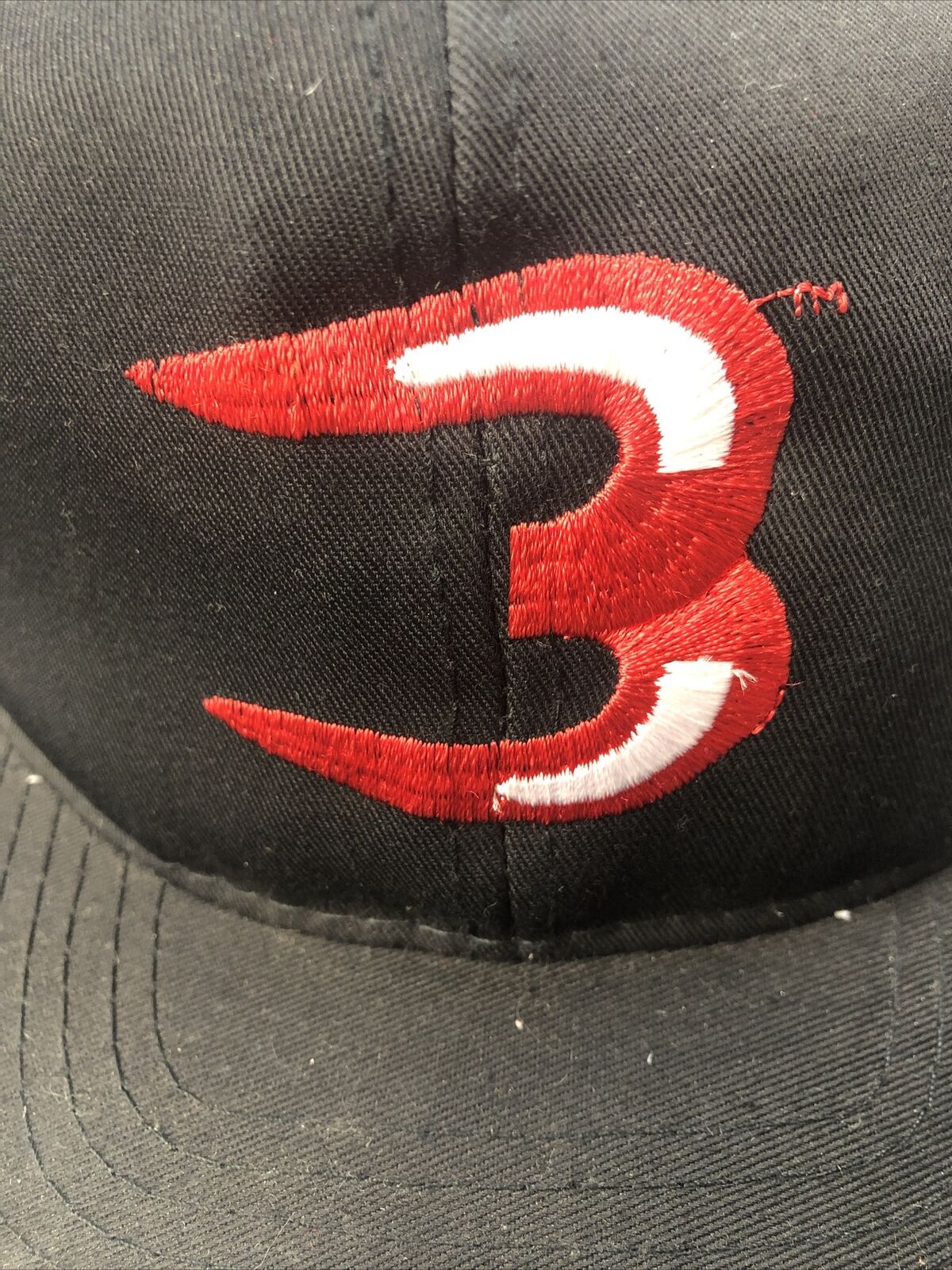 Black Hat With 3 Red Emblem Logo Snap Back American Needle