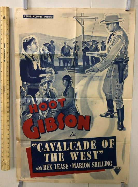 Cavalcade of the West Astor R-1940s One Sheet 27" X 41" Western Vintage Poster