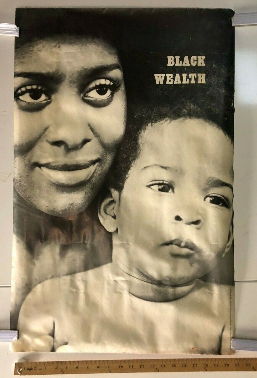 1971 VINTAGE POSTER "Black Wealth" Black And White Tobori LTD Veronal Grant