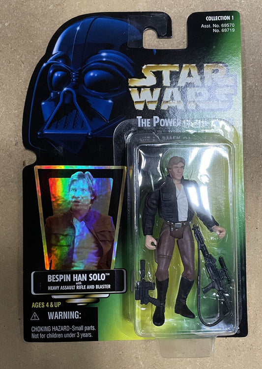 1997 Star Wars Power of the Force POTF2 Green Card Holo Bespin Han Solo - MOC