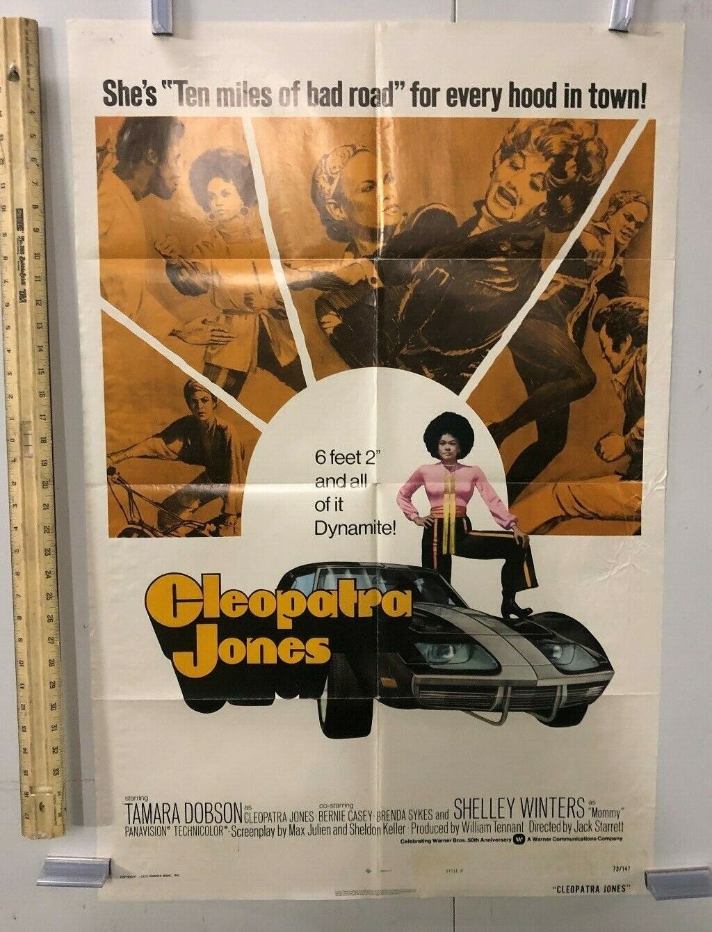 Cleopatra Jones Warner Brothers 1973 One Sheet 27" X 41" Style B Vintage Poster