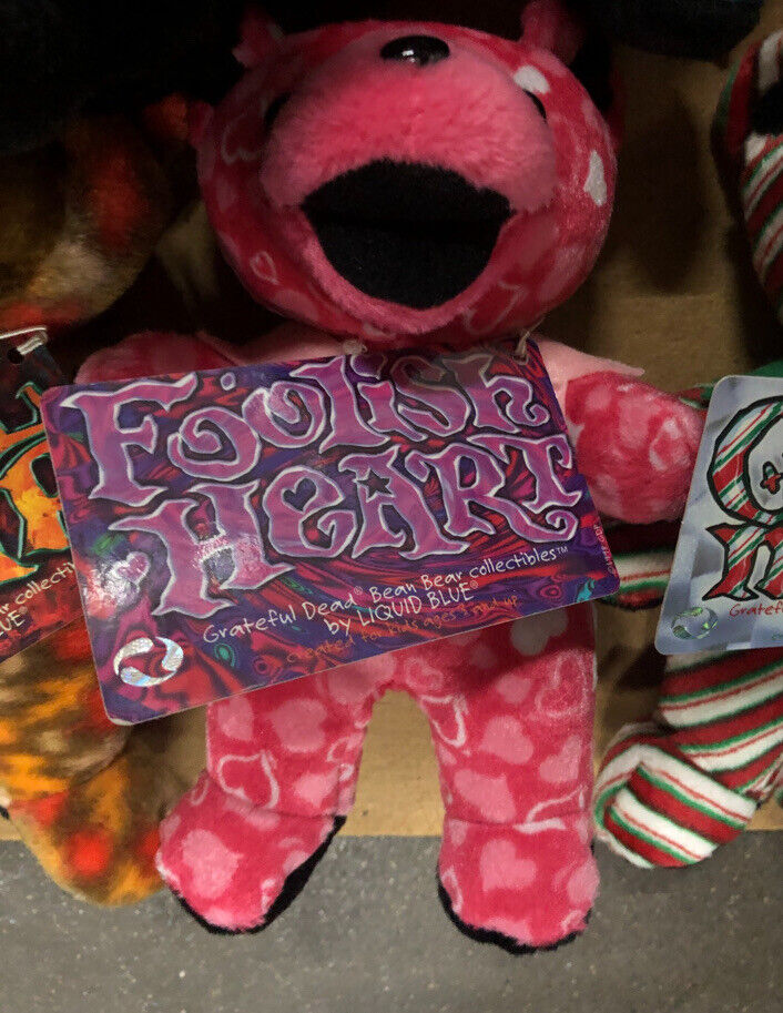 Foolish Heart Grateful Dead 7" Bean Bear Plush Stuffed Animal Liquid Blue Tags