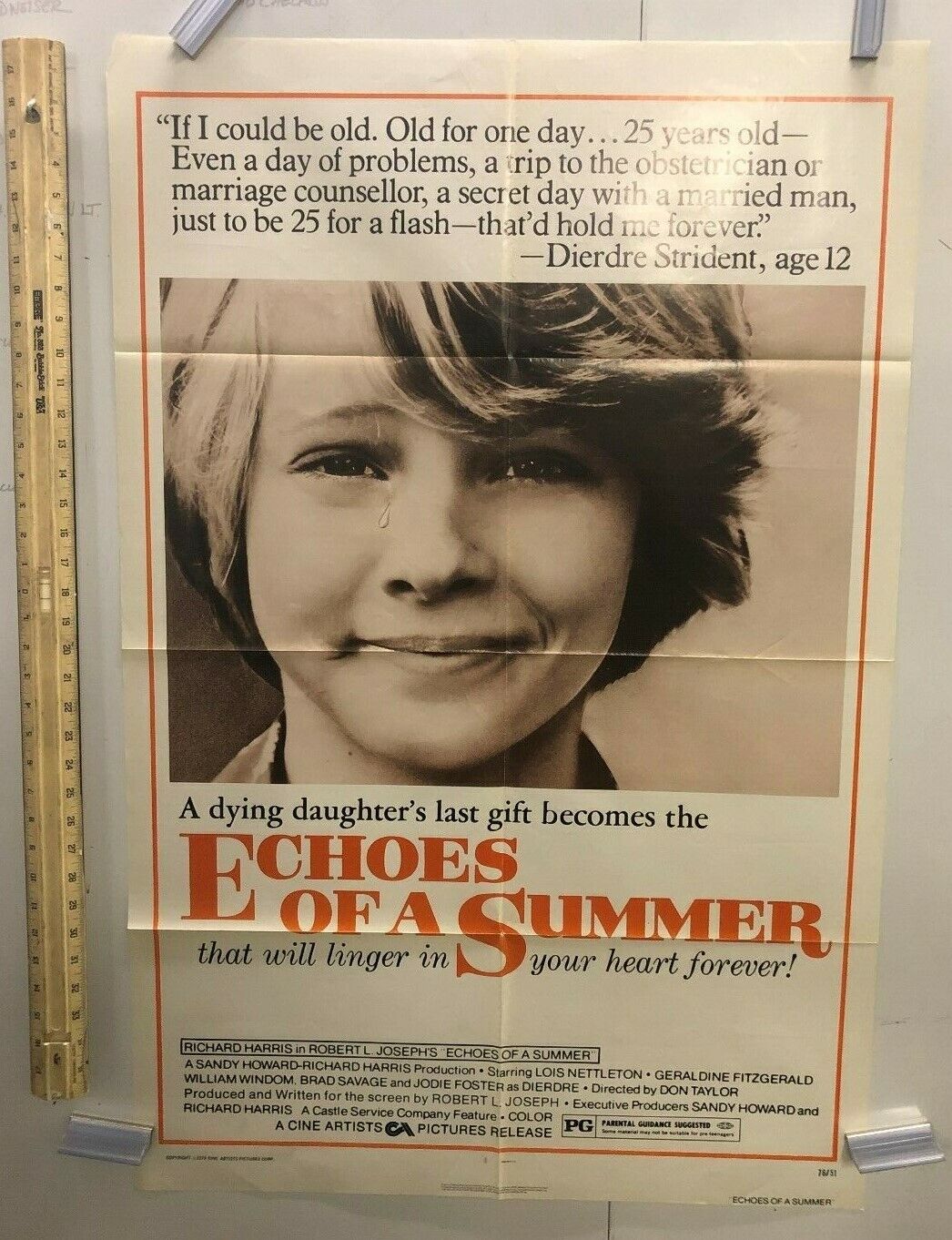 Echoes of a Summer (Cine Artists Pictures, 1976). One Sheet (27" X 41"). Drama