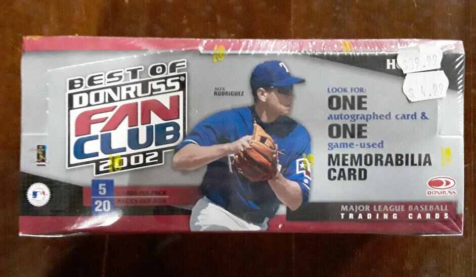 2002 Donruss Best of Donruss Fan Club MLB Baseball Factory Sealed Hobby Box