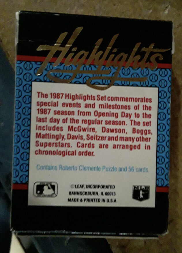 1987 DONRUSS HIGHLIGHTS FACTORY SEALED 56 CARDS AND CLEMENTE PUZZLE MINT