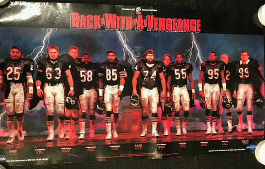 1987 Chicago Bears Back With A Vengeance Poster 36 x 20 Sports Football Legend  