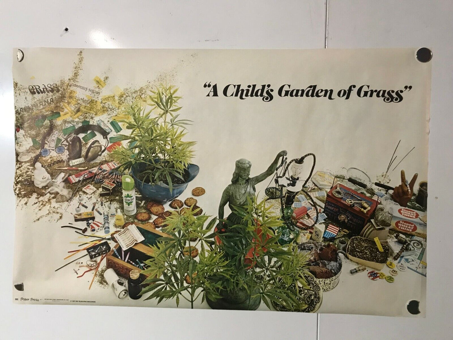 A Childs Garden of Grass Poster 35 1/2 x 22 1/2 Vintage 1971 Electra Records NOS