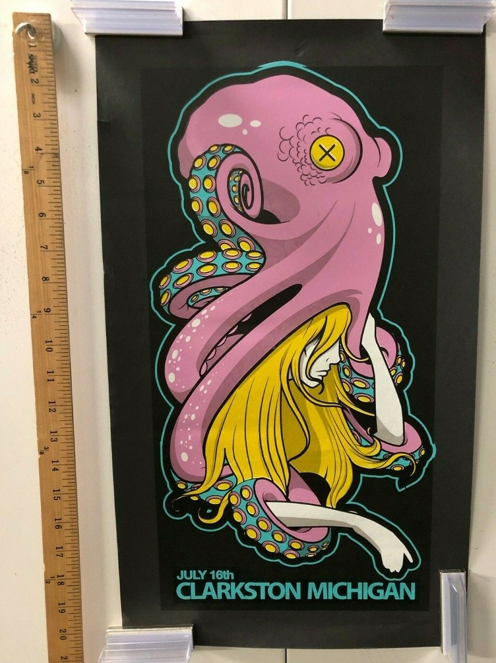 ART POSTER Girl With Octopus On Head July 16th Clarkston Michigan Boyer Art