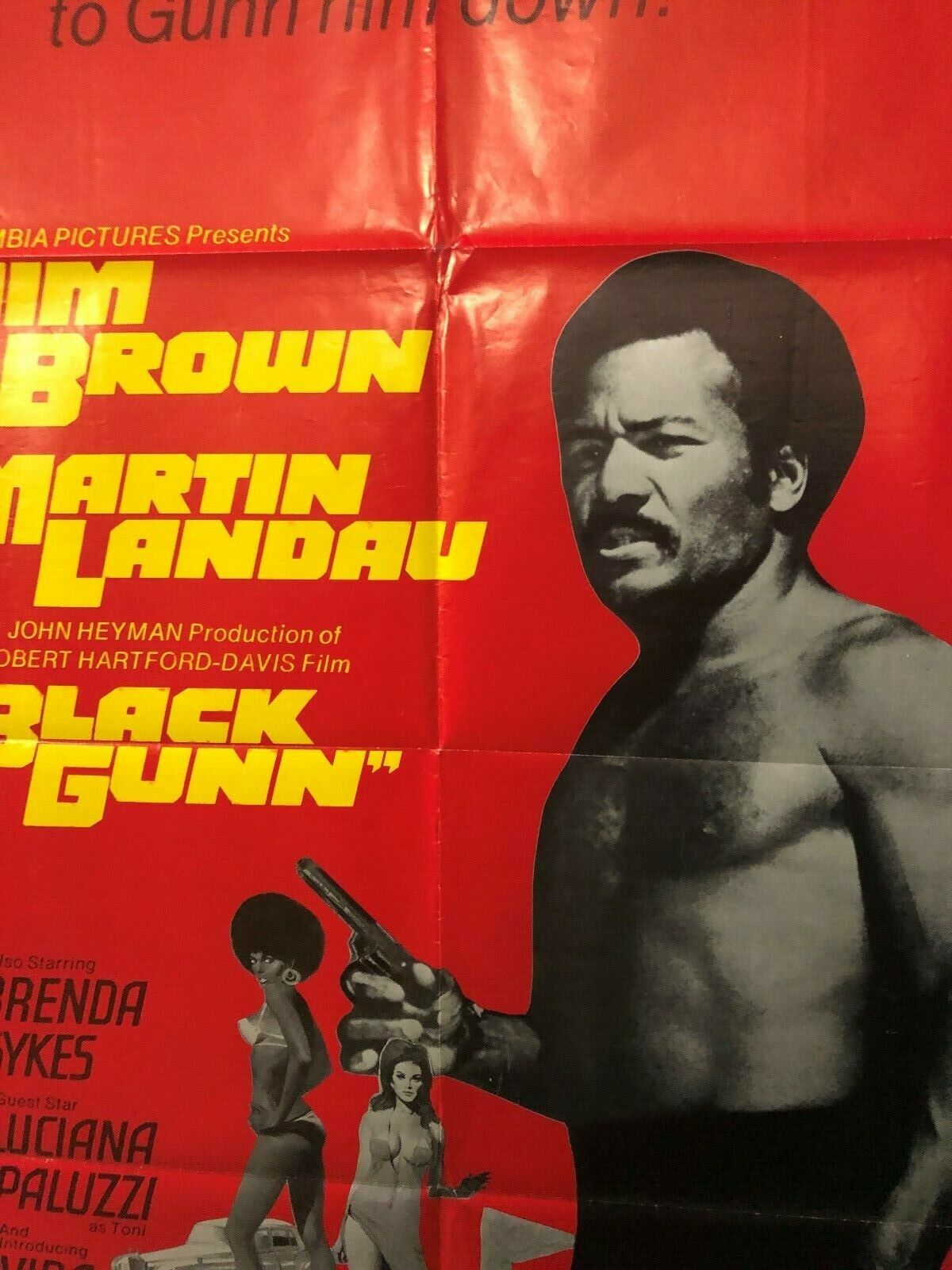 Black Gunn Columbia 1972 One Sheet 27" X 41" Blaxploitation Movie Poster