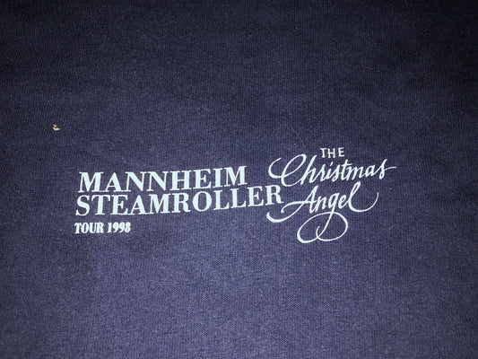 Vintage T Shirt - Mannheim Steamroller The Christmas Angel Blue Size XL