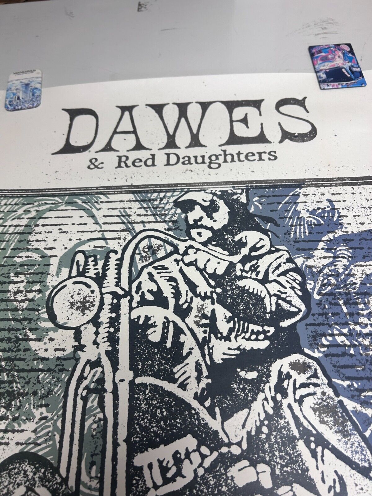 Erik Hamline - 2011 - Dawes & Red Daughters Concert Poster Motorcycle NYE MPLS