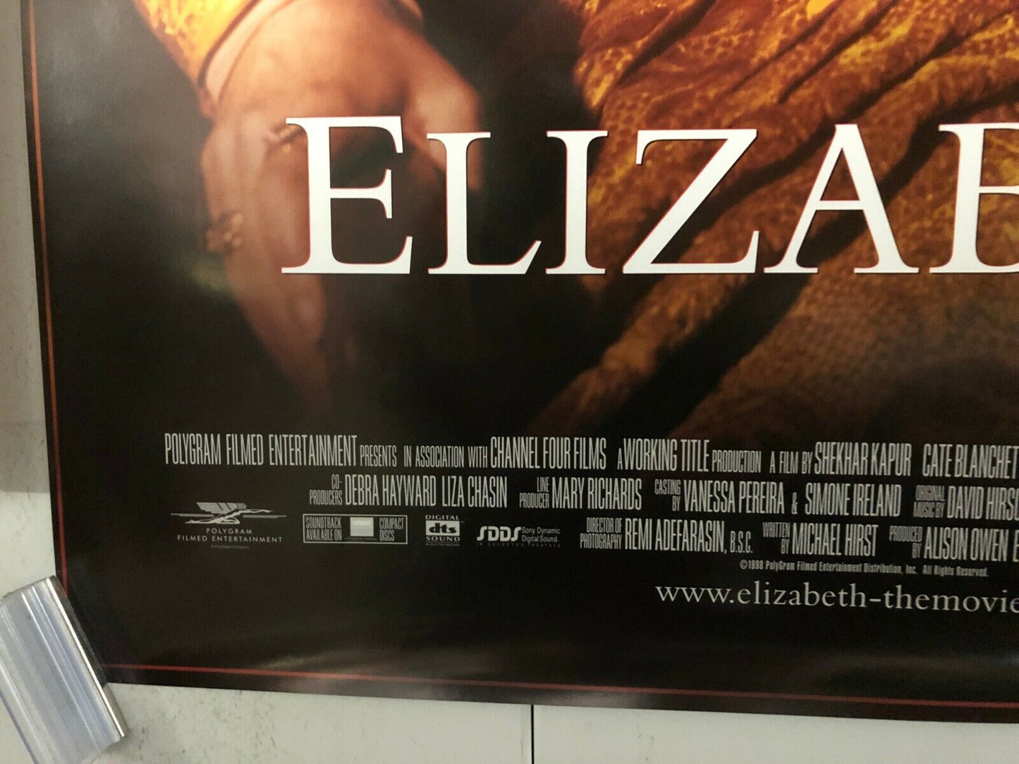 "Elizabeth" Original Movie Promo Poster Cate Blanchett One Sheet 27x40 SS