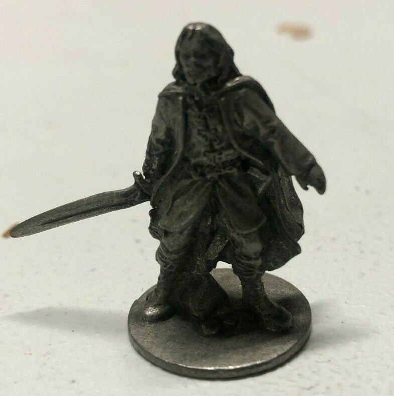 VINTAGE Tiny Statue Figurine Of Medeval Knight With Sword Fantasy Battle 