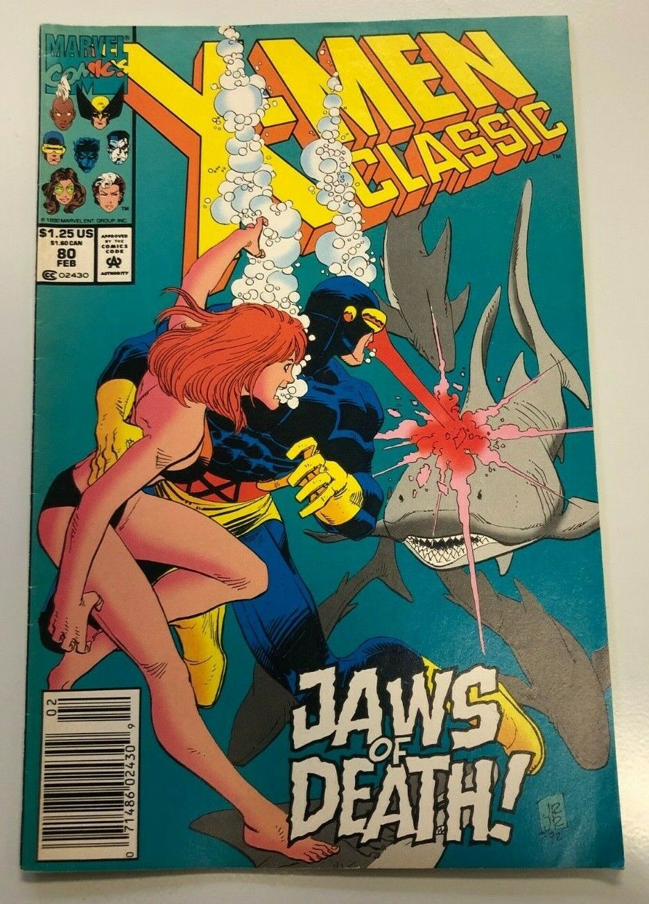 COMIC BOOK Marvel Comics X-Men Classic 1992 #80 Jaws Of Death! Gambit Sealife