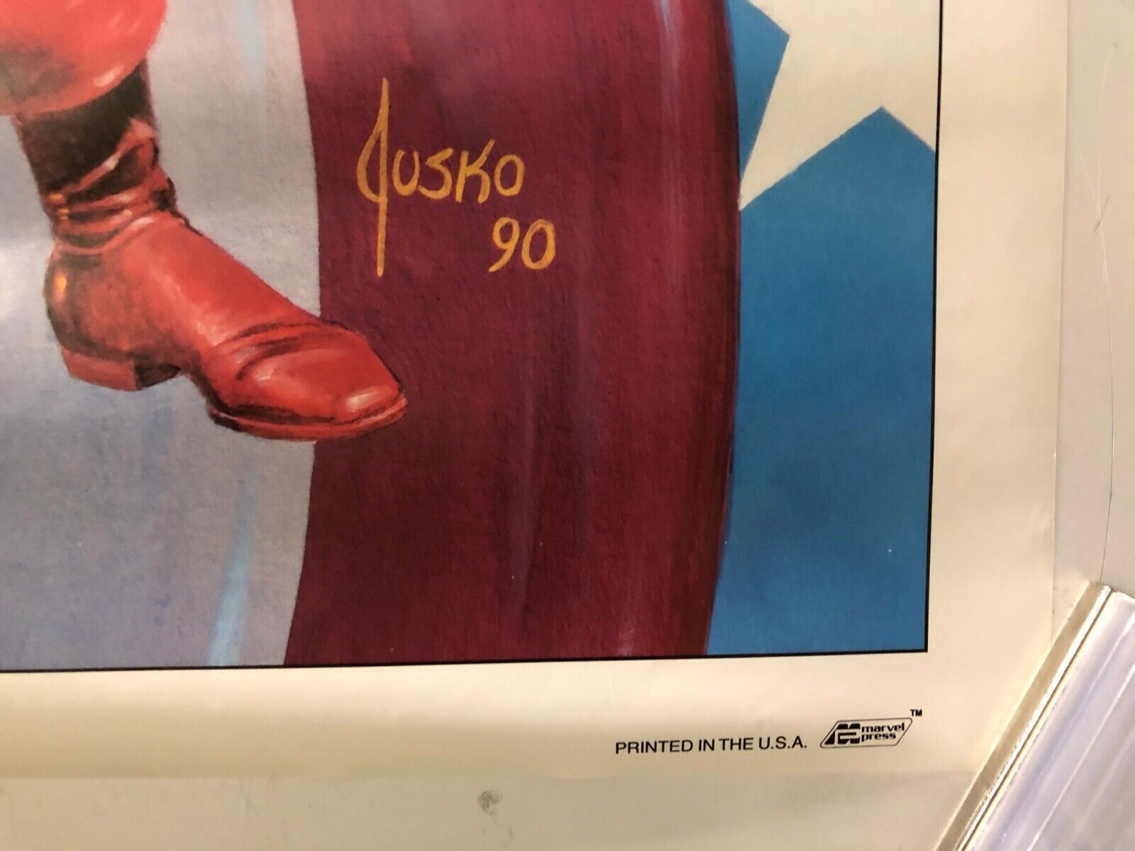 COMIC BOOK POSTER "Captain America" 1990 Dusko Printed In USA Marvel Hero