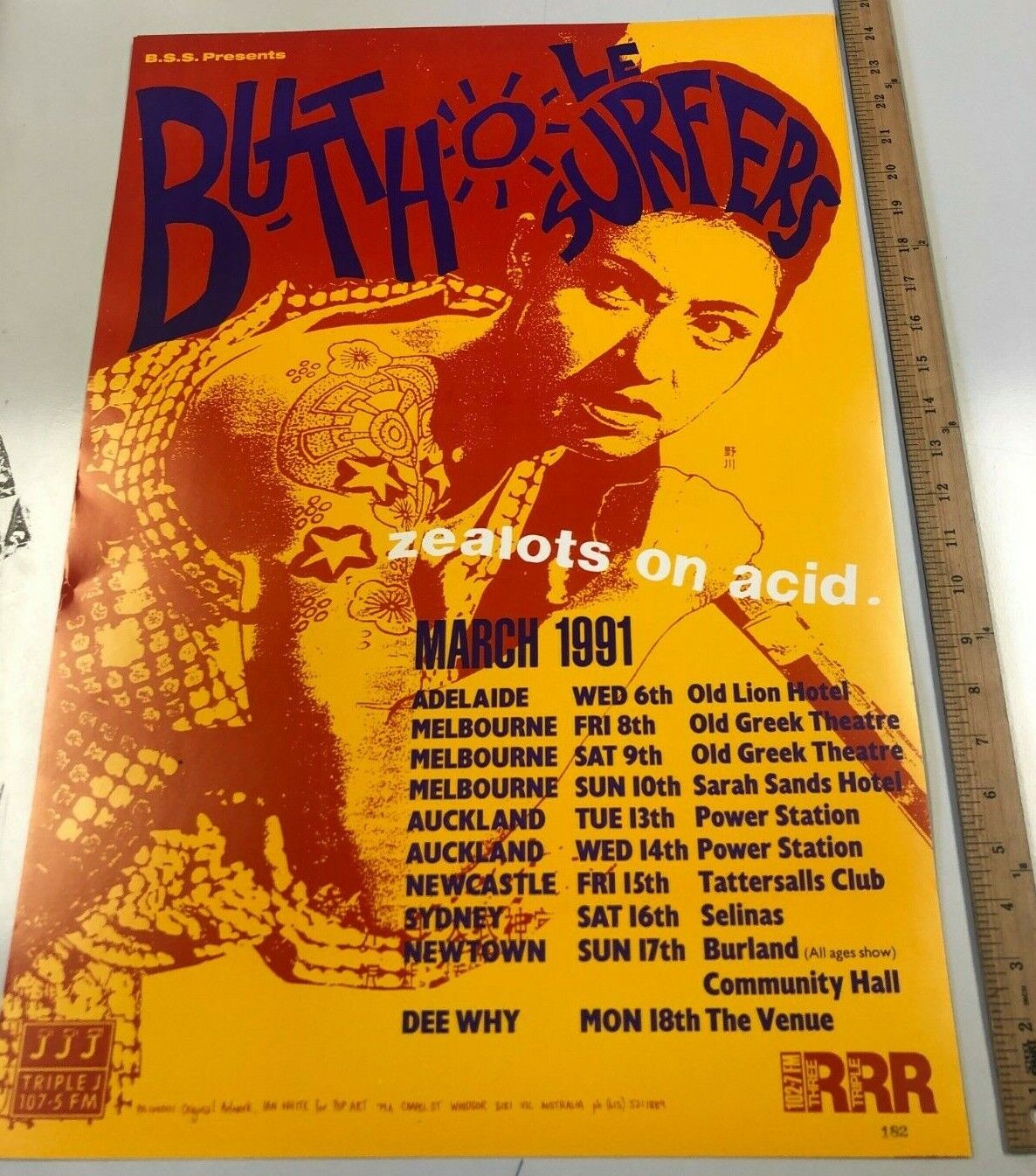 B.S.S. Presents Butthole Surfers Australian Tour 1991 Zealots On Acid RRR JJJ 