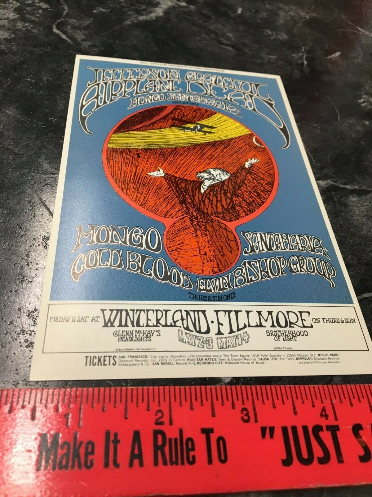 Bill Graham BG 171 Grateful Dead Jefferson Fillmore/Winterland 69 Postcard MINT 