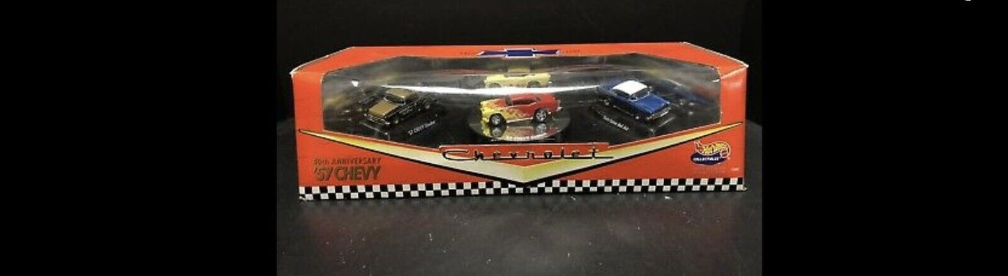 FACTORY SEALED CASE BRAND NEW - Hot Wheels 40th Anniversary '57 Chevy 4 Car Set