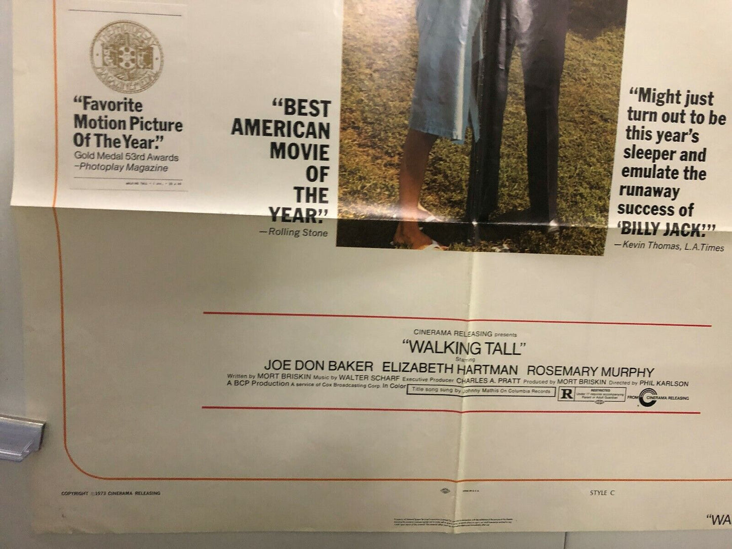 Walking Tall (Cinerama Releasing, 1973). One Sheet (27" X 41"). Style C.