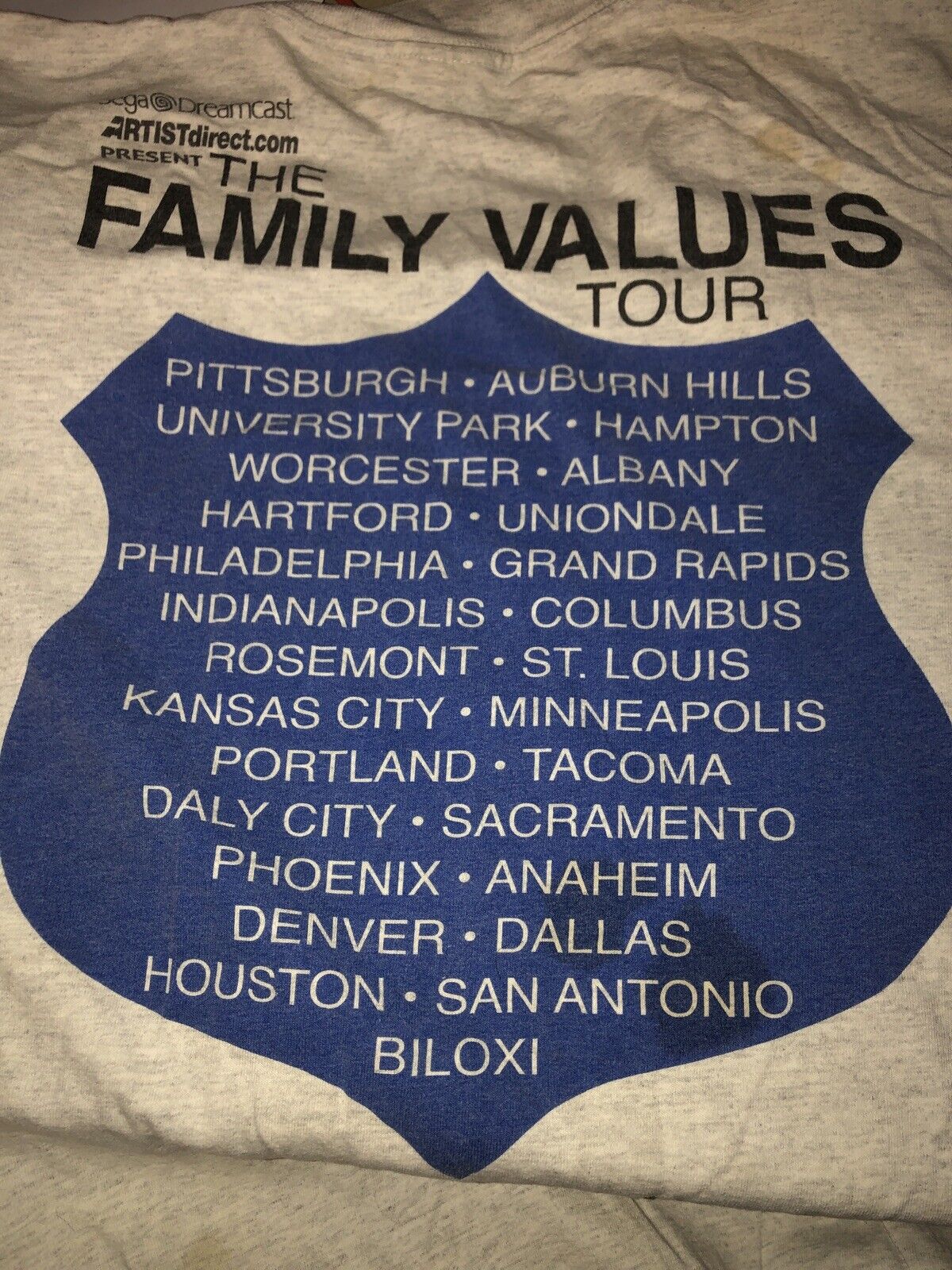 Vintage T Shirt - The Family Values Tour See A Cop, Cop A Feel XL Gray