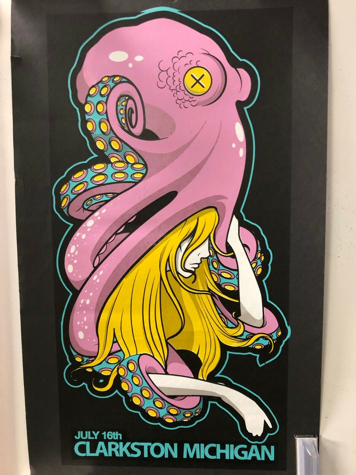 ART POSTER Girl With Octopus On Head July 16th Clarkston Michigan Boyer Art