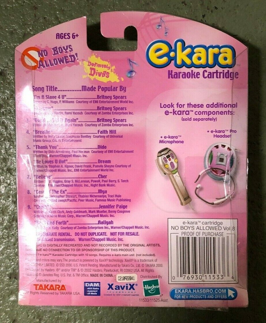 E-Kara Karaoke Cartridge Volume 8 Definitely Divas No Boys Allowed Xavix Toys